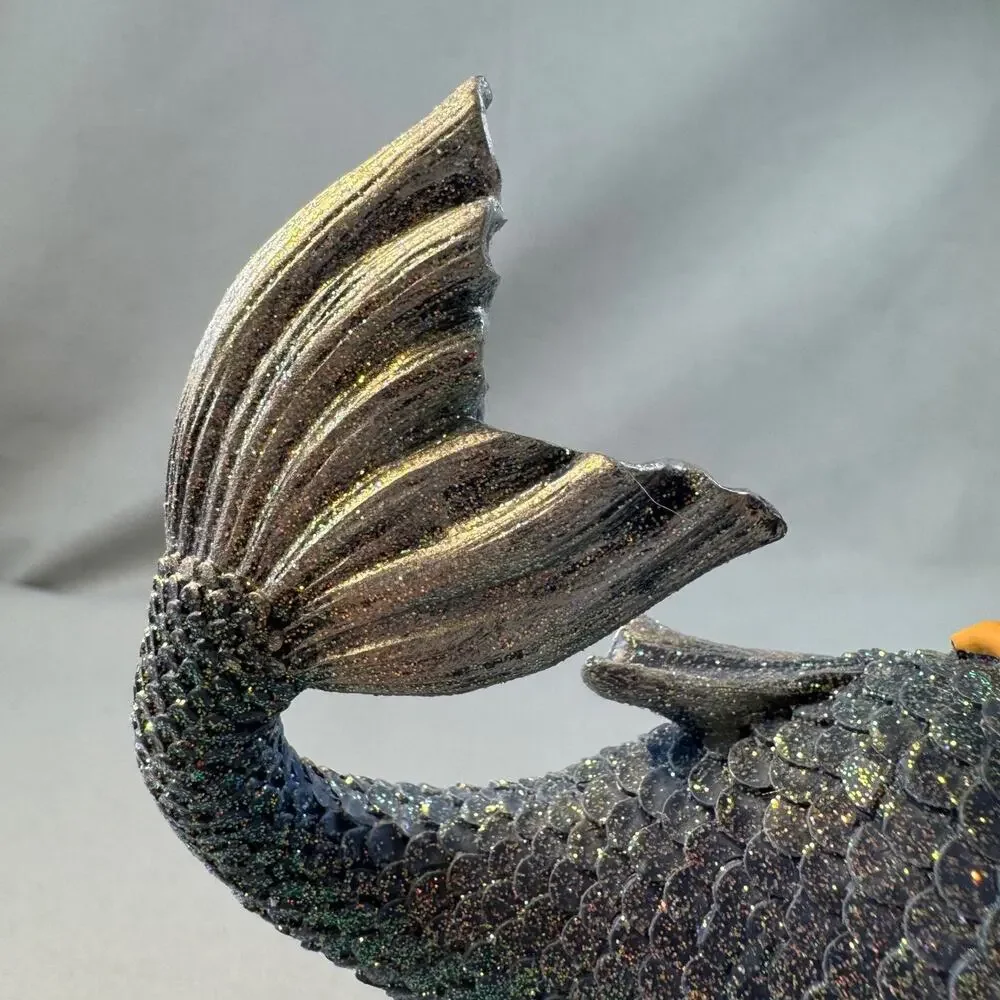 December Diamonds Triton Merman Ornament w Box Blue Silver Glitter Tail 55-90791